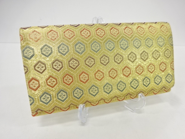 アンティーク　佐賀錦亀甲模様織り出し和装バッグ